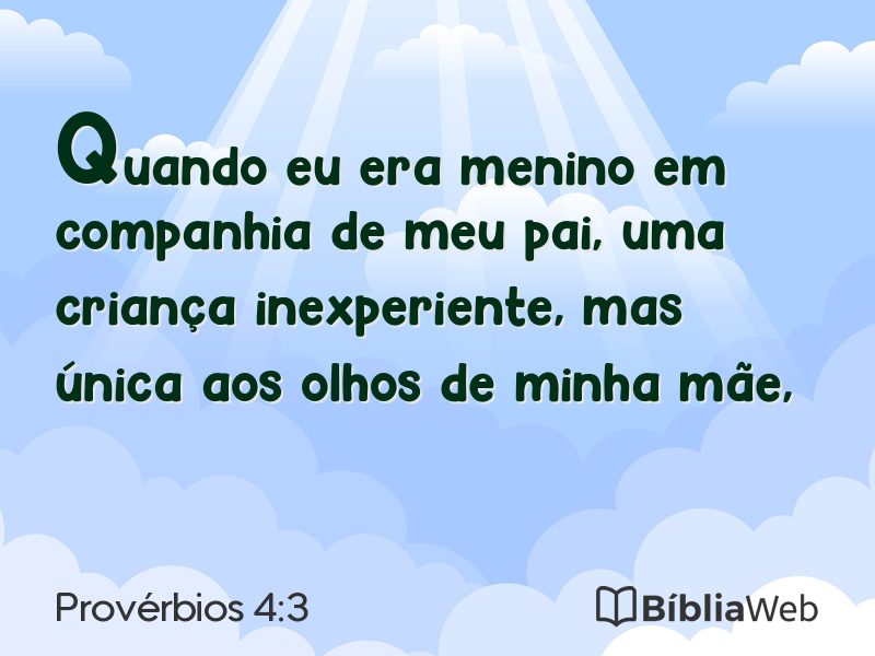 Provérbios 4:3 em imagem para compartilhar