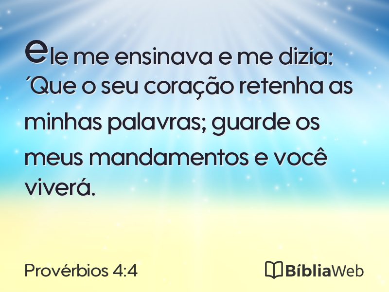 Provérbios 4:4 em imagem para compartilhar