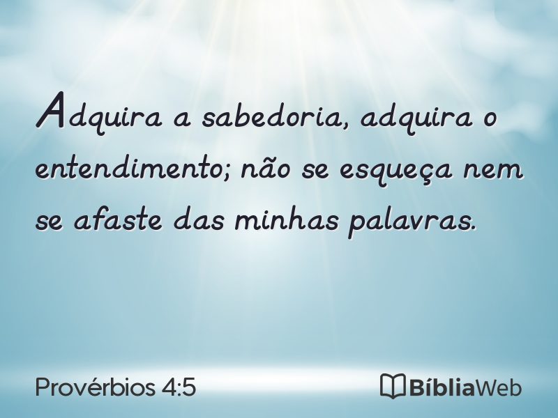Provérbios 4:5 em imagem para compartilhar
