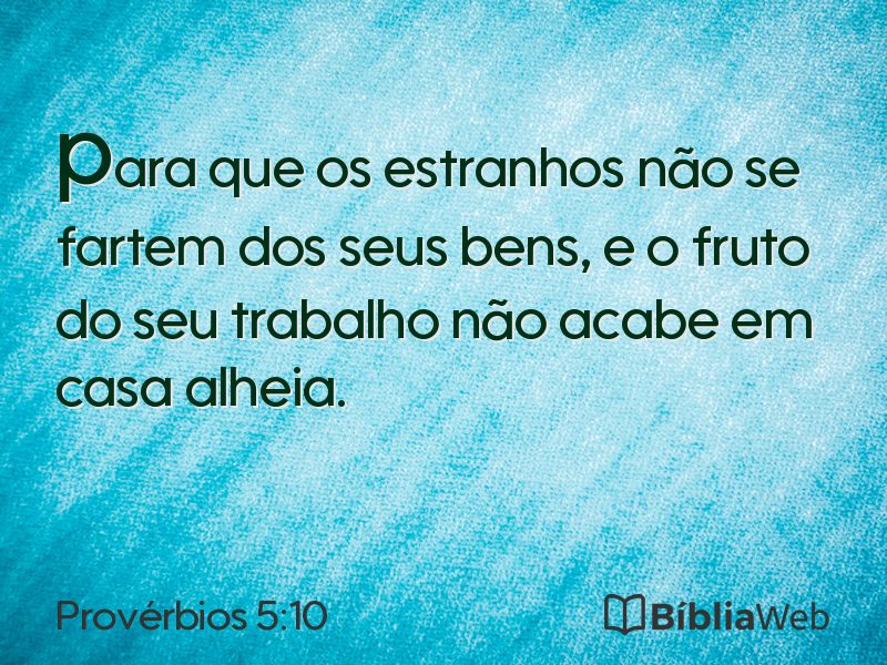 Provérbios 5:10 em imagem para compartilhar