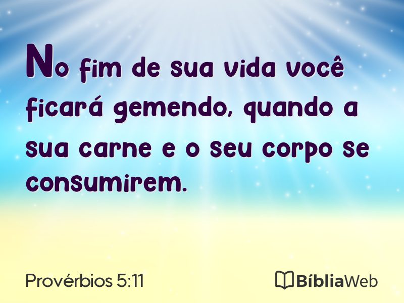 Provérbios 5:11 em imagem para compartilhar