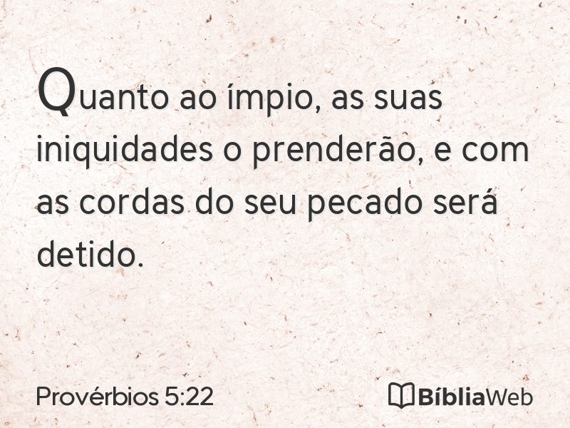 Provérbios 5:22 em imagem para compartilhar