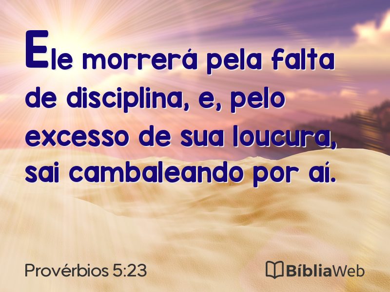Provérbios 5:23 em imagem para compartilhar