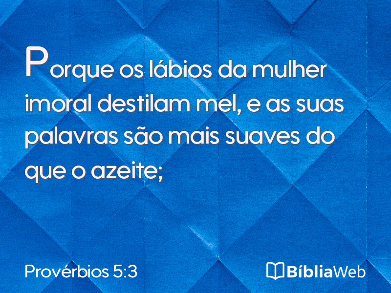 Provérbios 5:3 em imagem para compartilhar