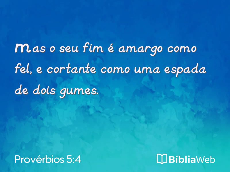 Provérbios 5:4 em imagem para compartilhar