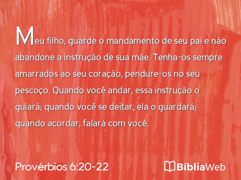 Provérbios 6:20-22 em imagem para compartilhar