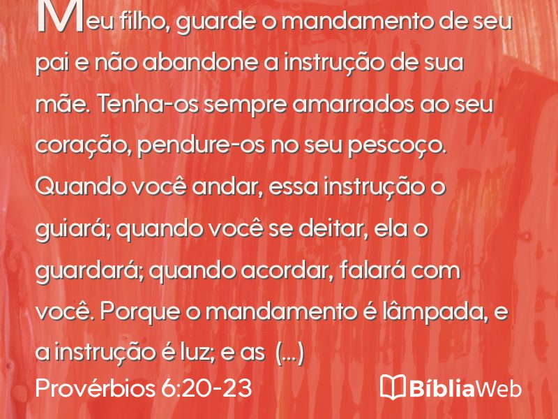 Provérbios 6:20-23 em imagem para compartilhar