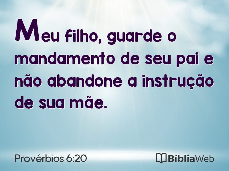 Provérbios 6:20 em imagem para compartilhar