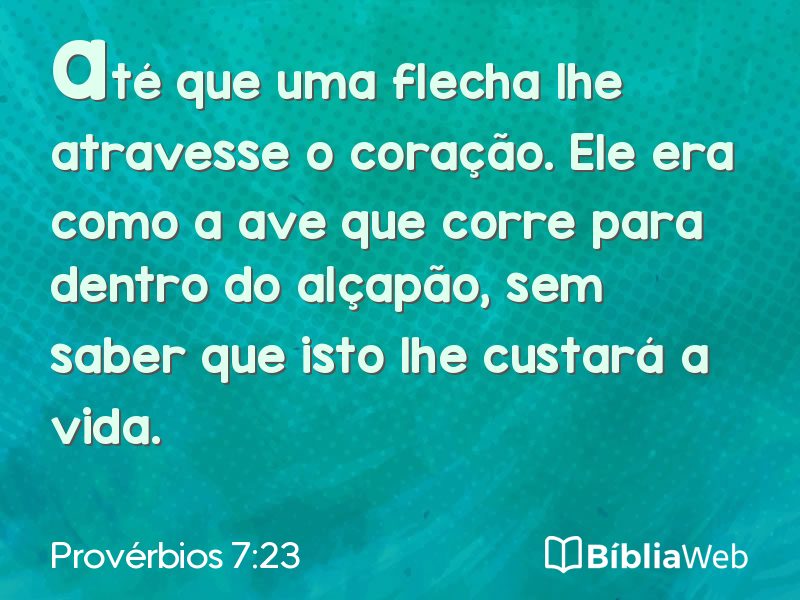 Provérbios 7:23 em imagem para compartilhar