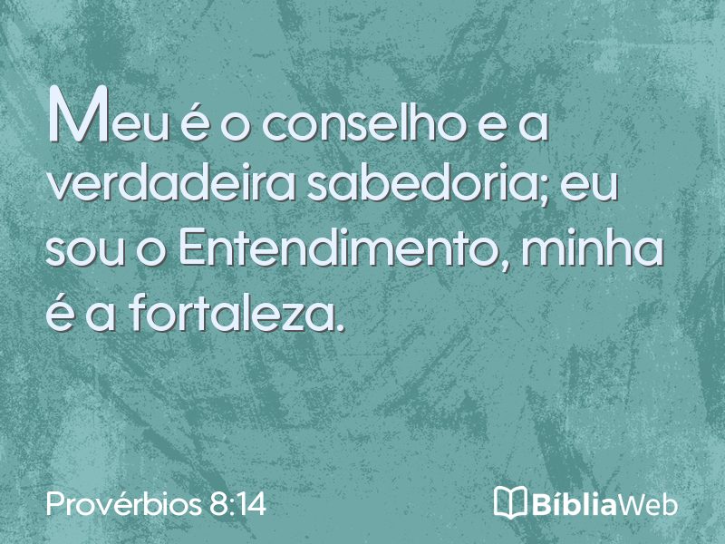 Provérbios 8:14 em imagem para compartilhar