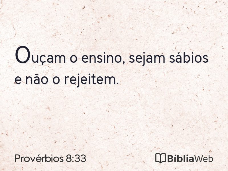 Provérbios 8:33 em imagem para compartilhar