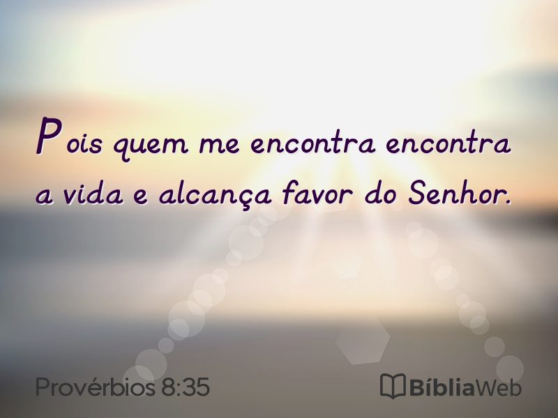 Provérbios 8:35 em imagem para compartilhar