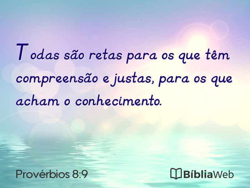 Provérbios 8:9 em imagem para compartilhar