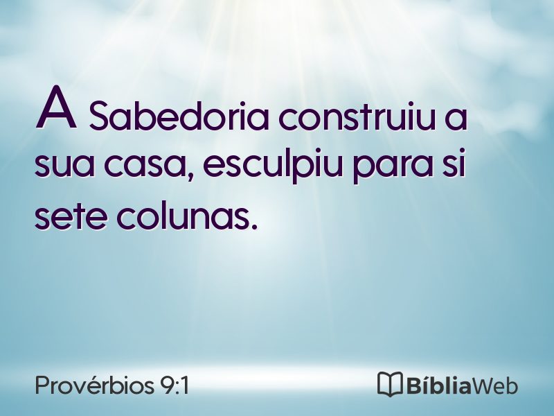 Provérbios 9:1 em imagem para compartilhar