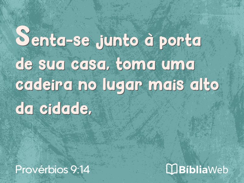 Provérbios 9:14 em imagem para compartilhar