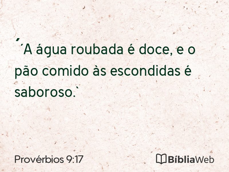 Provérbios 9:17 em imagem para compartilhar