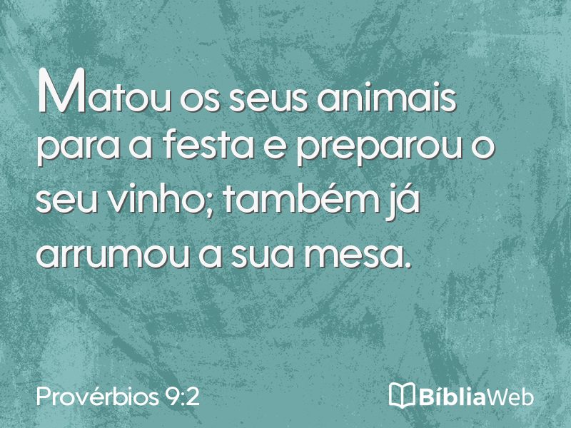 Provérbios 9:2 em imagem para compartilhar