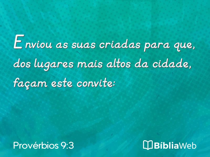 Provérbios 9:3 em imagem para compartilhar