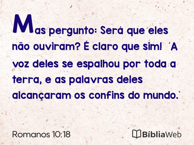 Romanos 10:18 em imagem para compartilhar