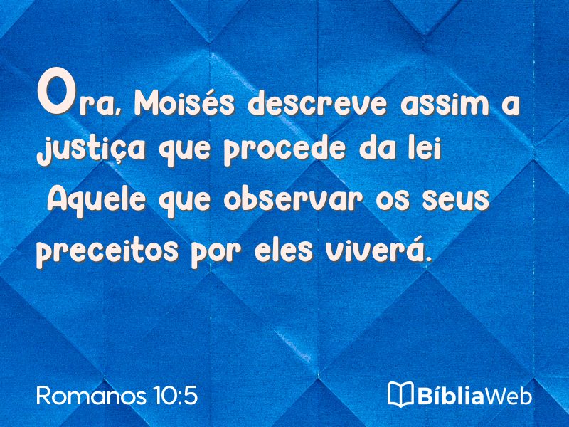 Romanos 10:5 em imagem para compartilhar