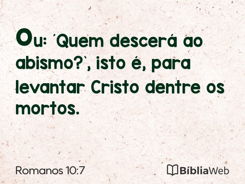 Romanos 10:7 em imagem para compartilhar