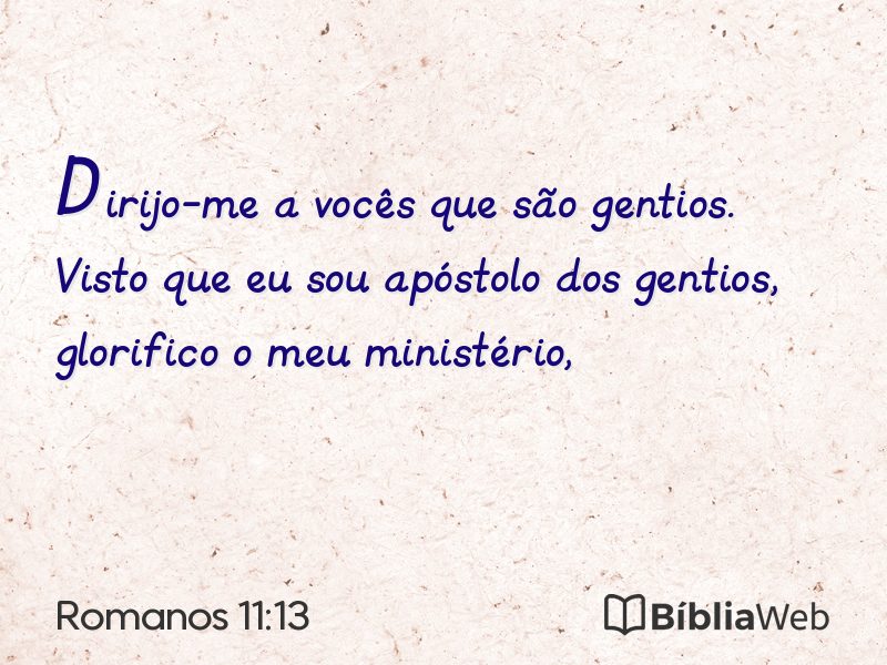Romanos 11:13 em imagem para compartilhar