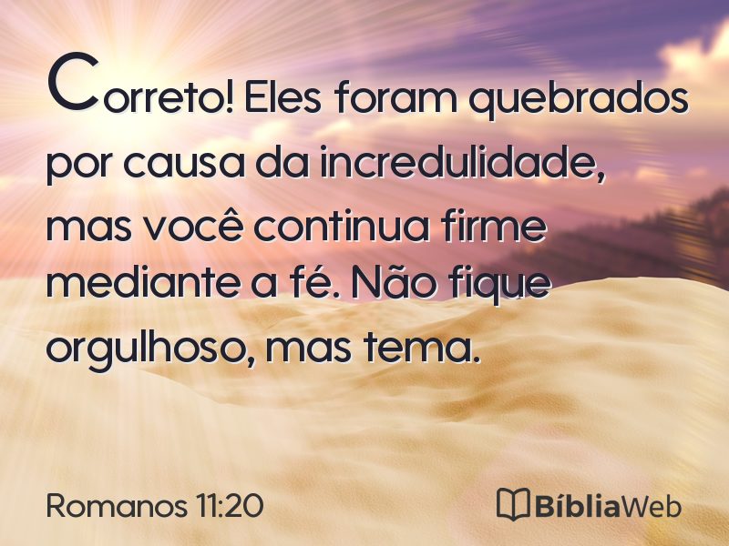 Romanos 11:20 em imagem para compartilhar