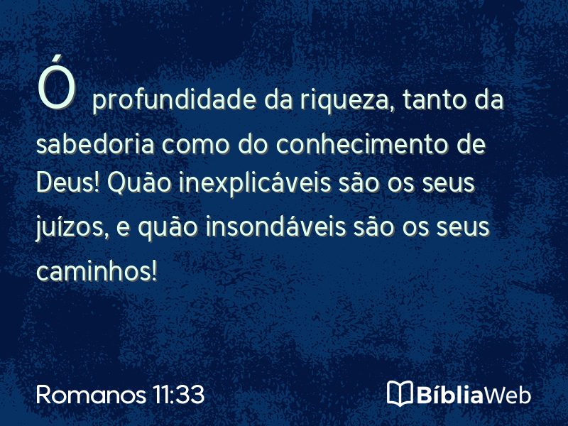 Romanos 11:33 em imagem para compartilhar