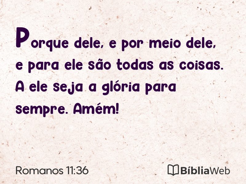 Romanos 11:36 em imagem para compartilhar