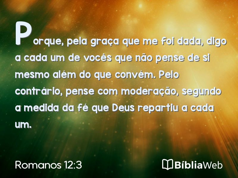 Romanos 12:3 em imagem para compartilhar