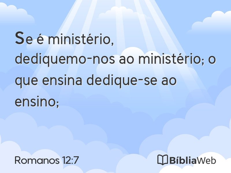 Romanos 12:7 em imagem para compartilhar