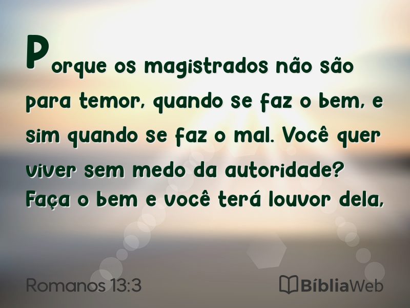 Romanos 13:3 em imagem para compartilhar