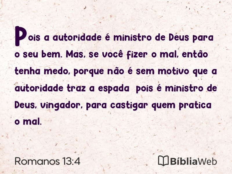 Romanos 13:4 em imagem para compartilhar