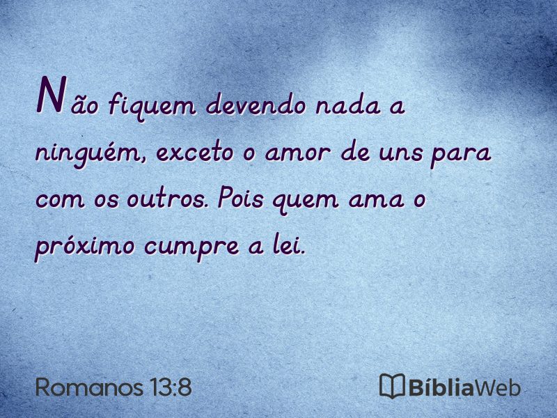 Romanos 13:8 em imagem para compartilhar
