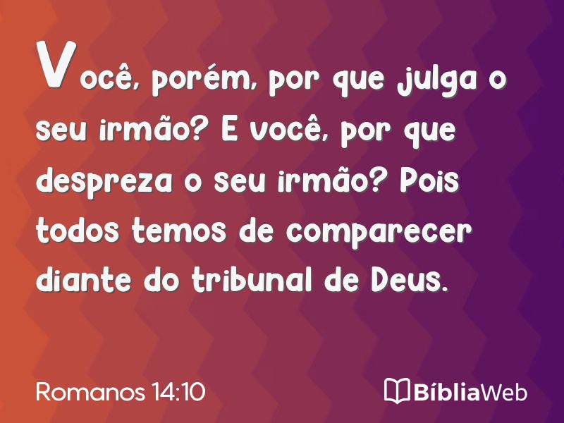 Romanos 14:10 em imagem para compartilhar
