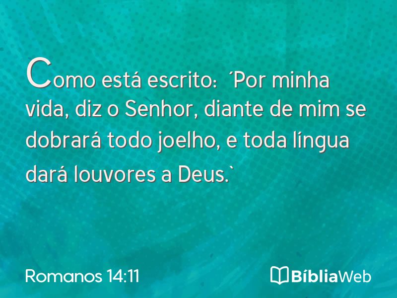 Romanos 14:11 em imagem para compartilhar