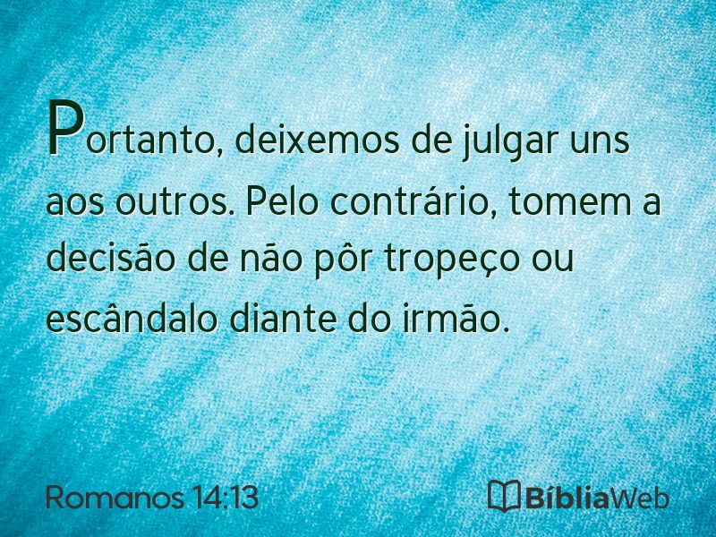 Romanos 14:13 em imagem para compartilhar