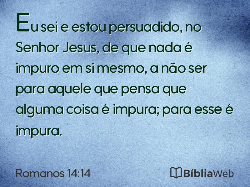 Romanos 14:14 em imagem para compartilhar