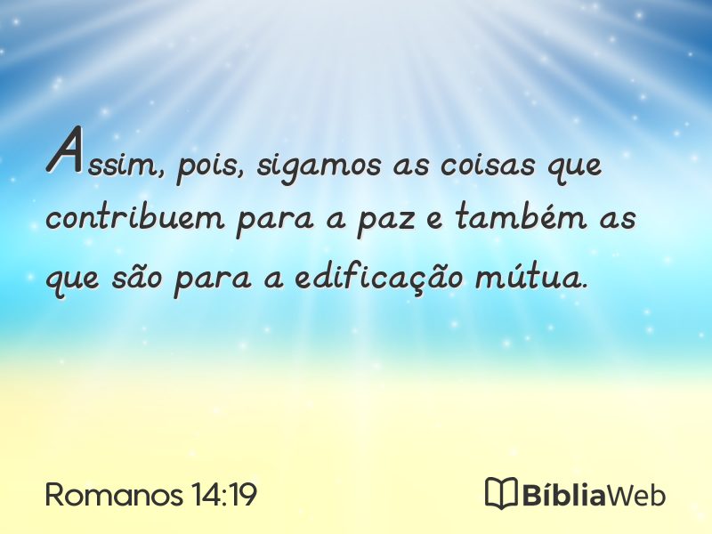 Romanos 14:19 em imagem para compartilhar