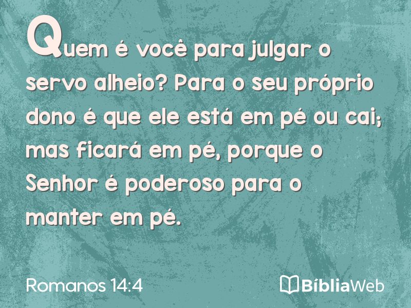 Romanos 14:4 em imagem para compartilhar
