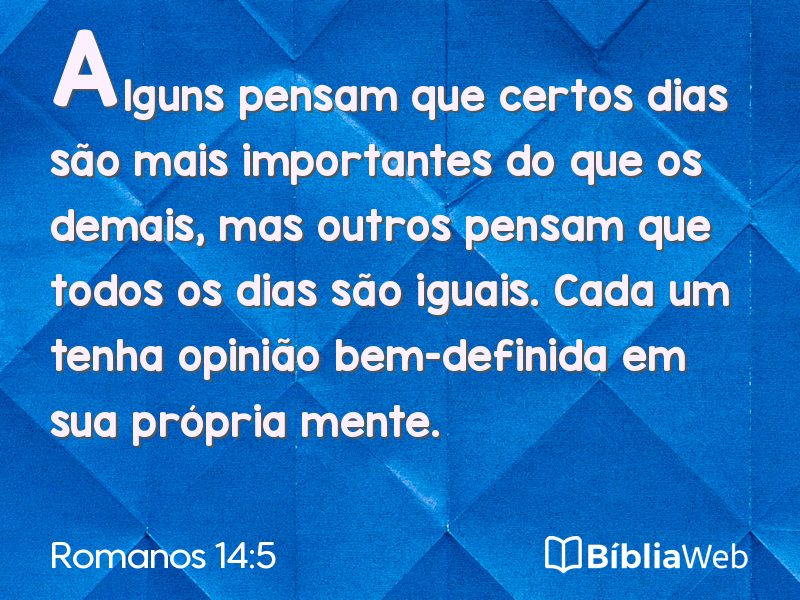 Romanos 14:5 em imagem para compartilhar
