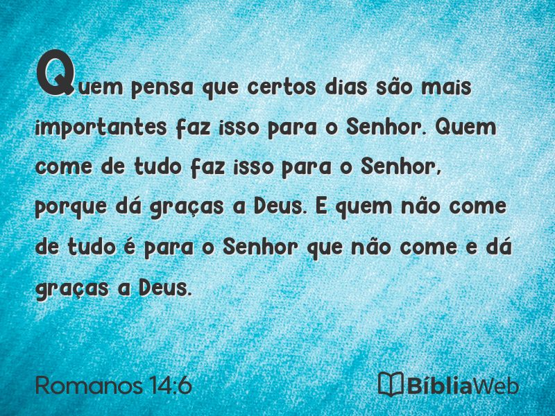 Romanos 14:6 em imagem para compartilhar