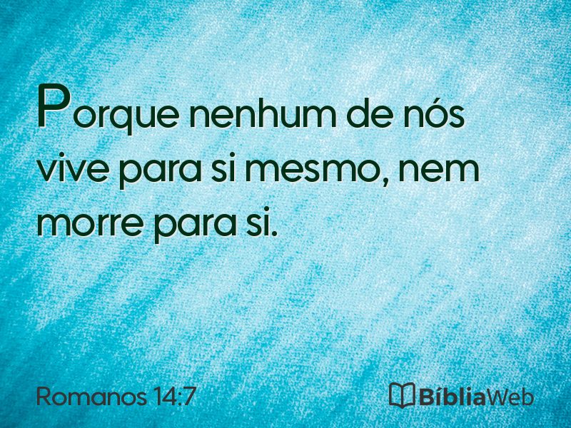Romanos 14:7 em imagem para compartilhar