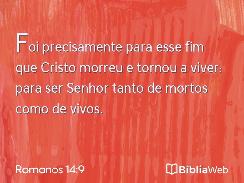 Romanos 14:9 em imagem para compartilhar