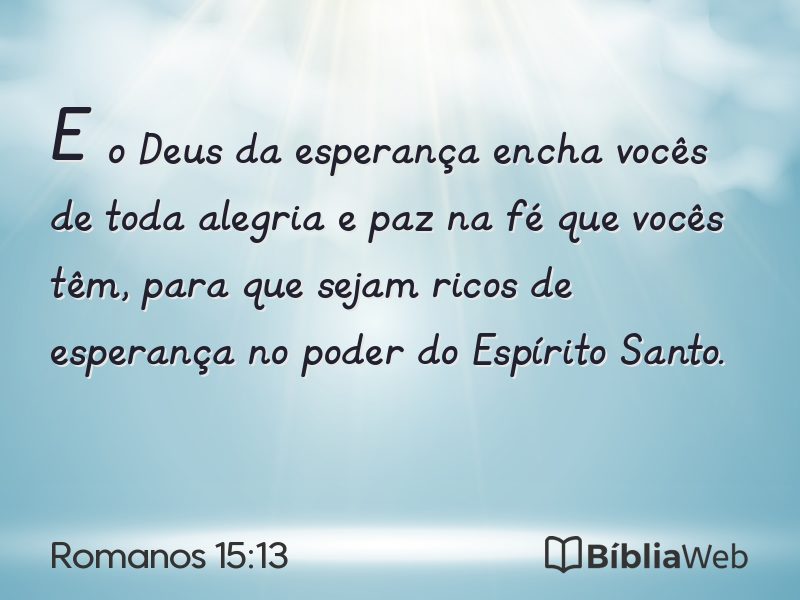 Romanos 15:13 em imagem para compartilhar