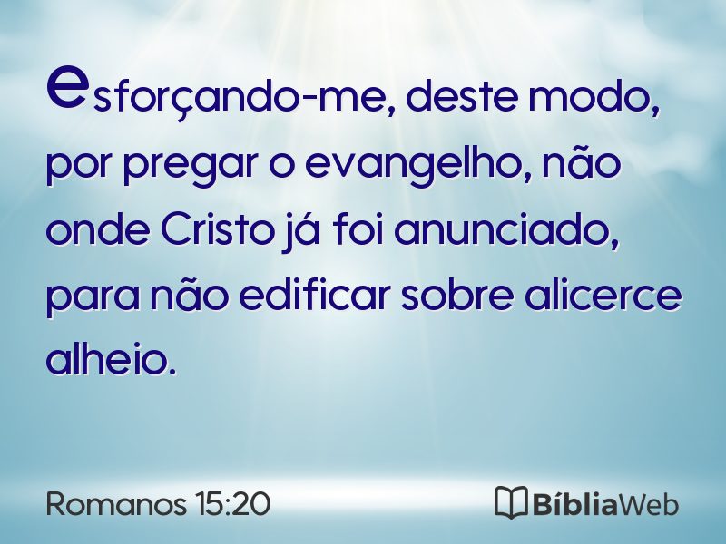 Romanos 15:20 em imagem para compartilhar