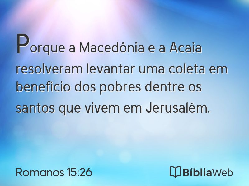 Romanos 15:26 em imagem para compartilhar