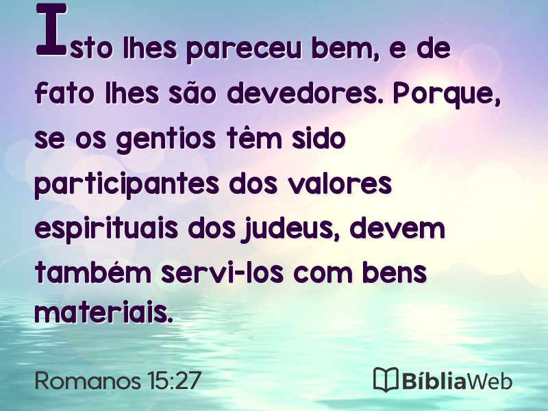 Romanos 15:27 em imagem para compartilhar
