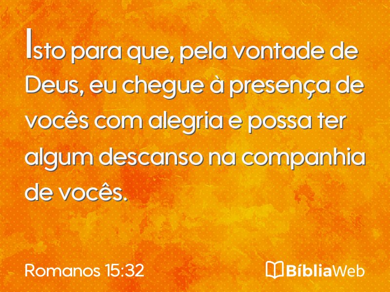 Romanos 15:32 em imagem para compartilhar