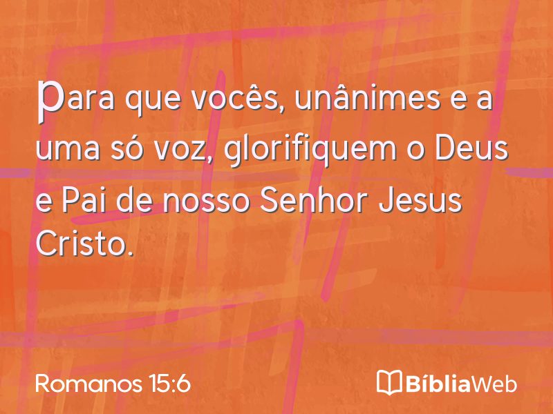 Romanos 15:6 em imagem para compartilhar